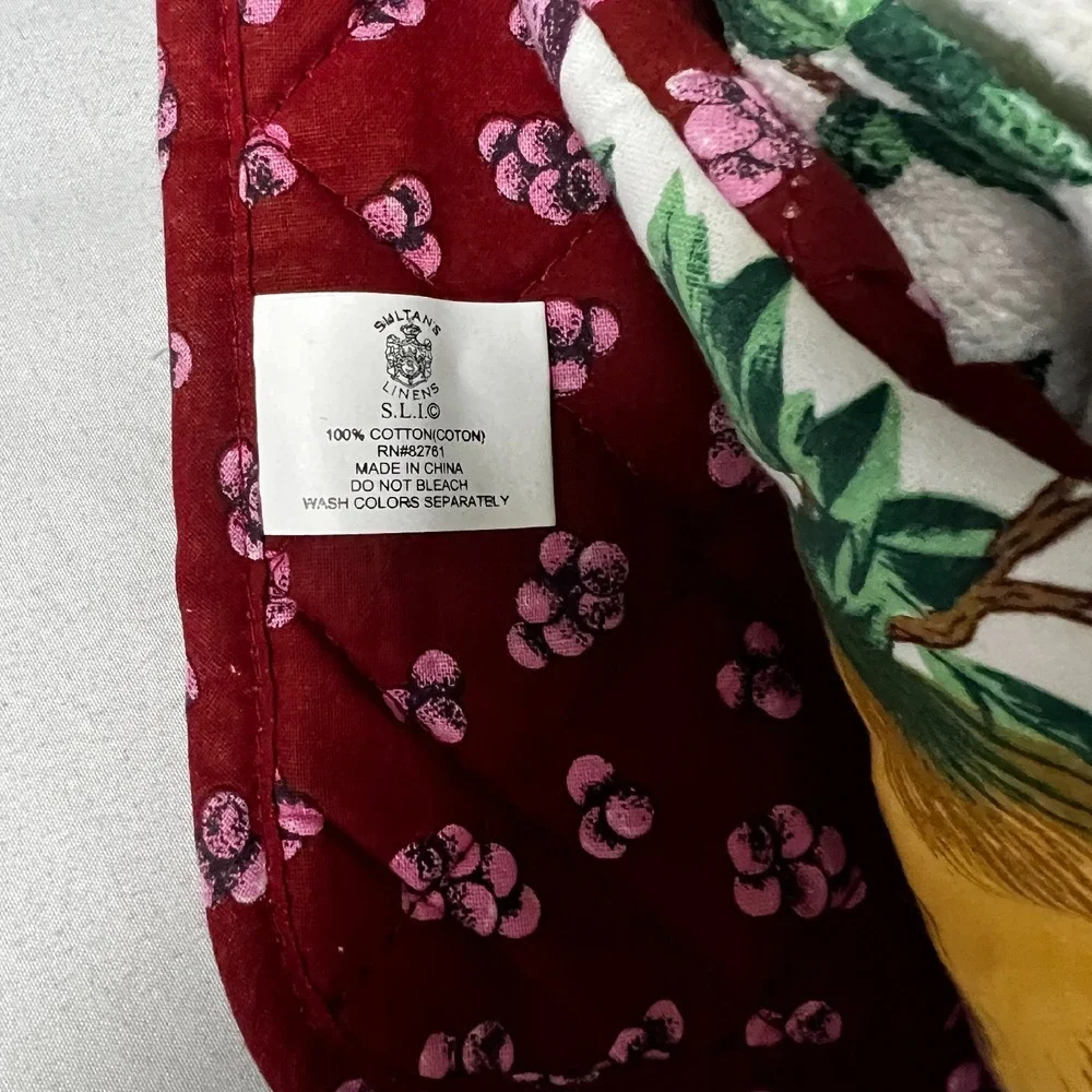 Sultan's Linens Kitchen‎ Towel Set 3-Piece Cotton Fruit Grapes Pot Holder Mitt